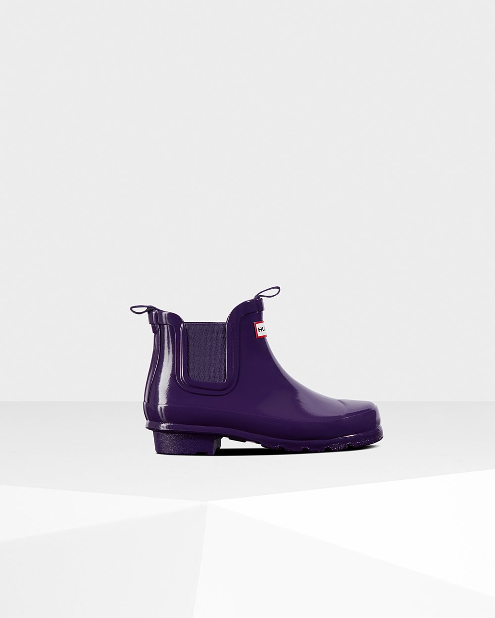 Kids Hunter Original Big Gloss | Chelsea Boots Blue Purple | NZ-52184-XRWO